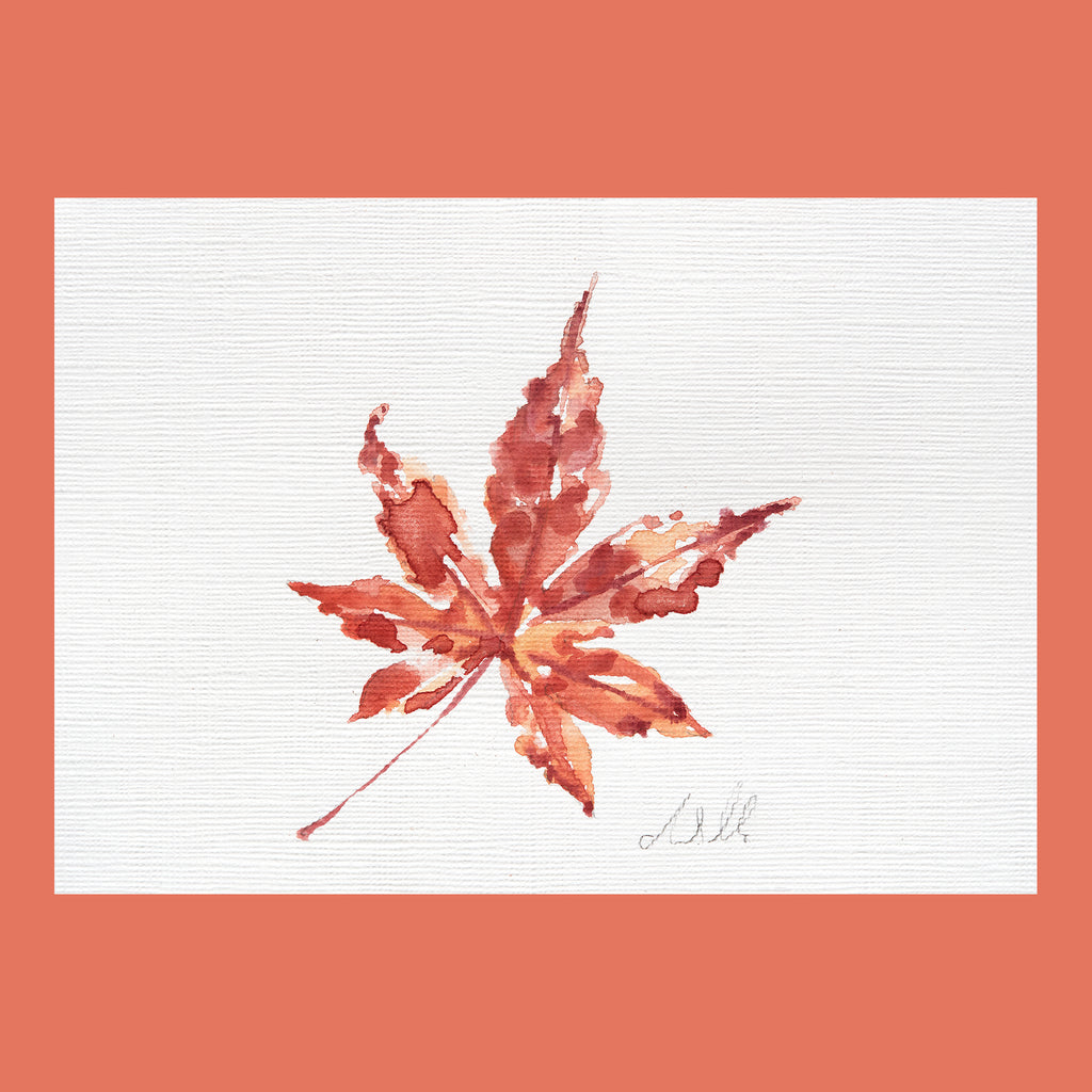 Red Leaf - An Original Gouache Painting