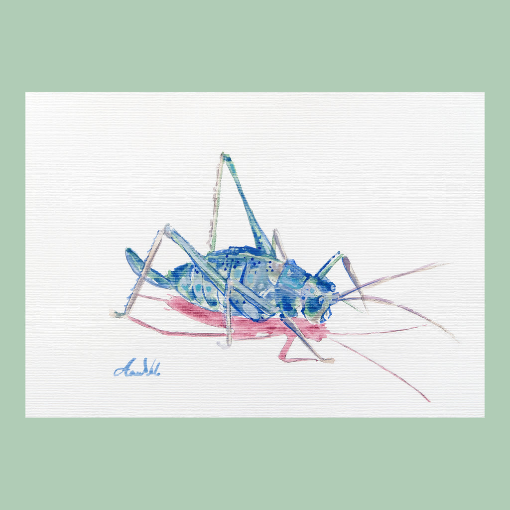 Charlie Katydid - An Original Gouache Painting