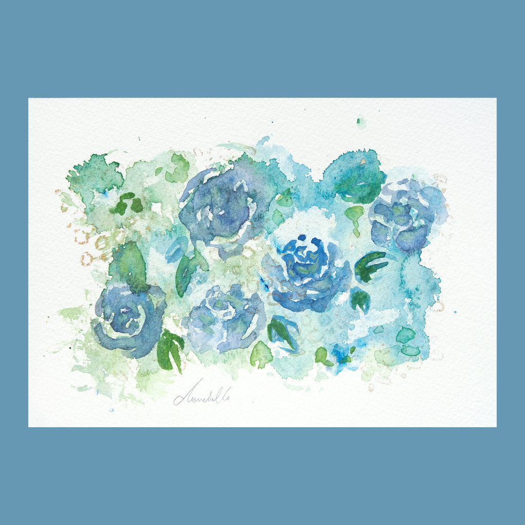 Aqua Rose - An Original Watercolour Painting