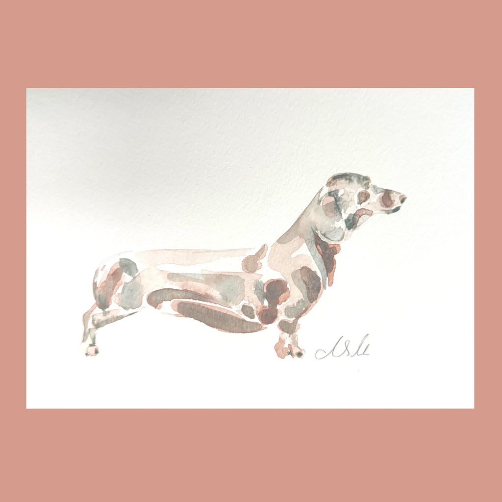 Daphne Dachshund - An Original Gouache Painting