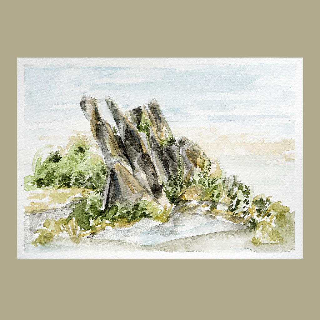 Ferns in the Rock - An Original Watercolour Painting