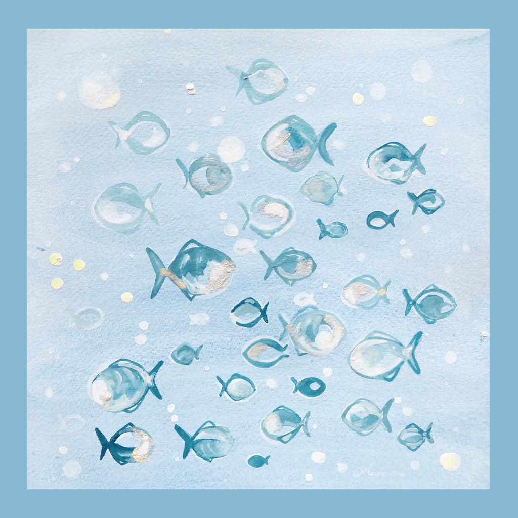 Fishes and Bubbles - An Original Watercolour Painting
