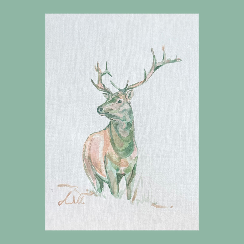 Gaze and Graze - An Original Gouache Painting