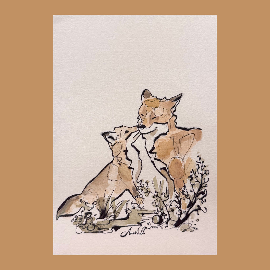 Mum and Cub - An Original Gouache Painting