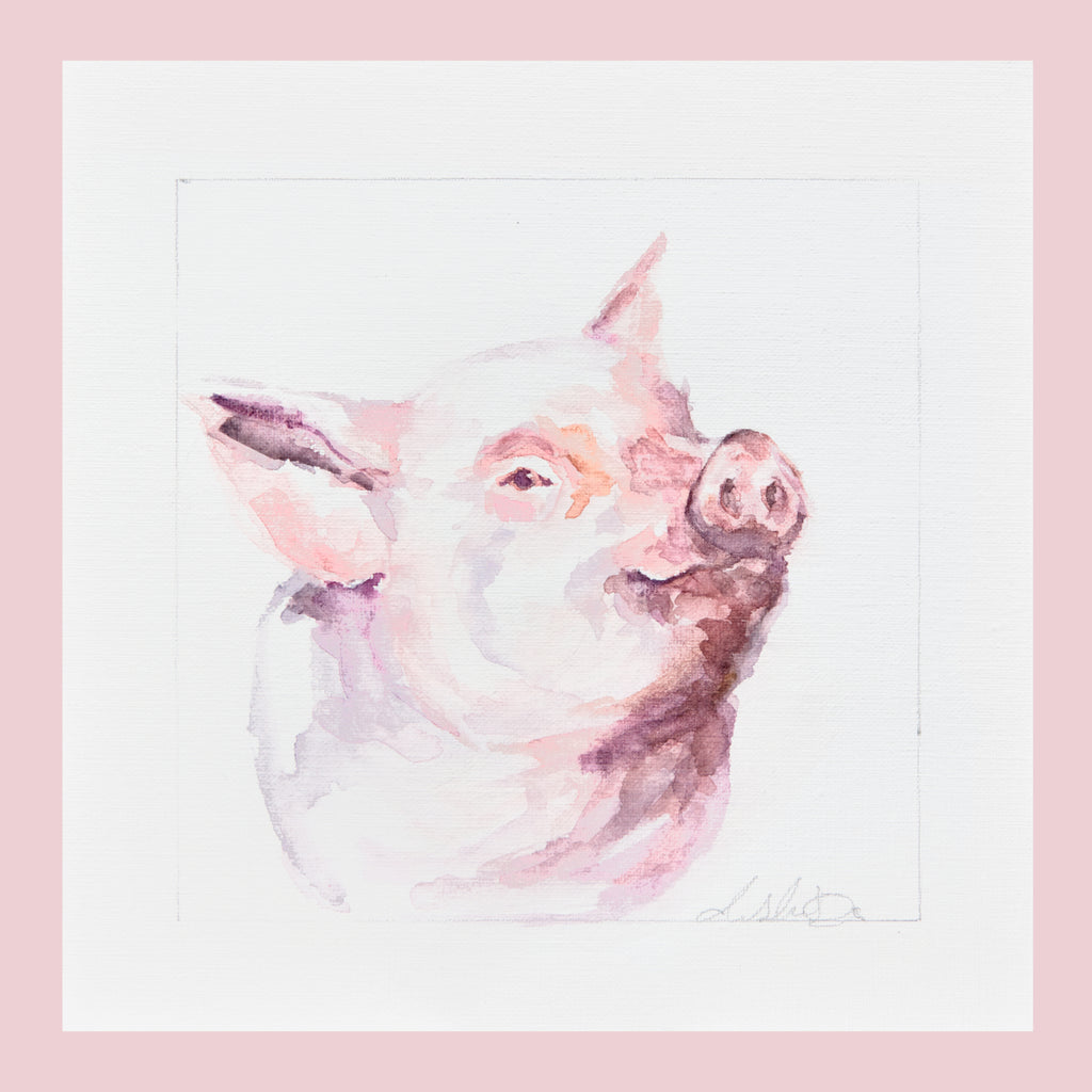 Oink - An Original Watercolour Painting