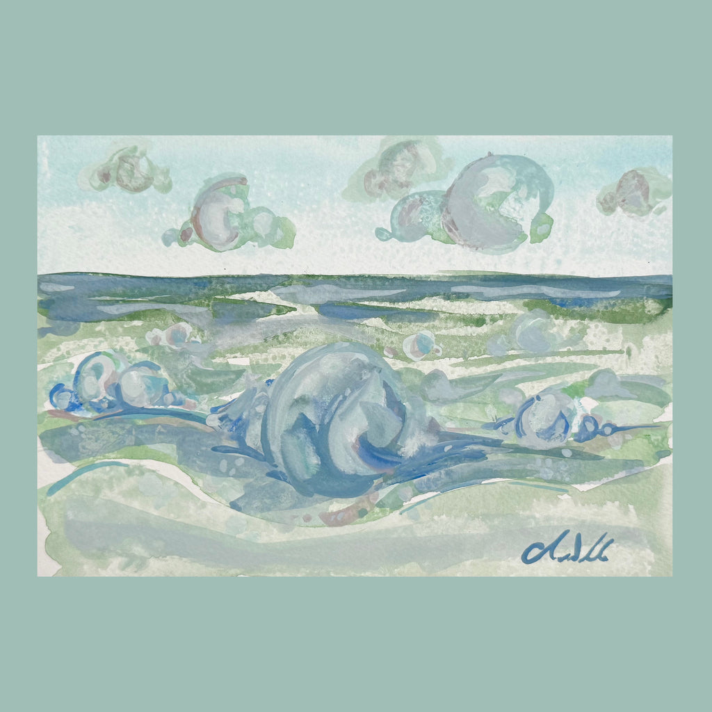 Sea Greens- An Original Gouache Painting