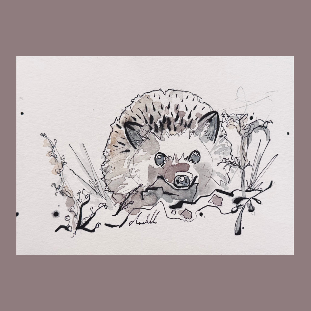 Spooky Hog - An Original Gouache Painting