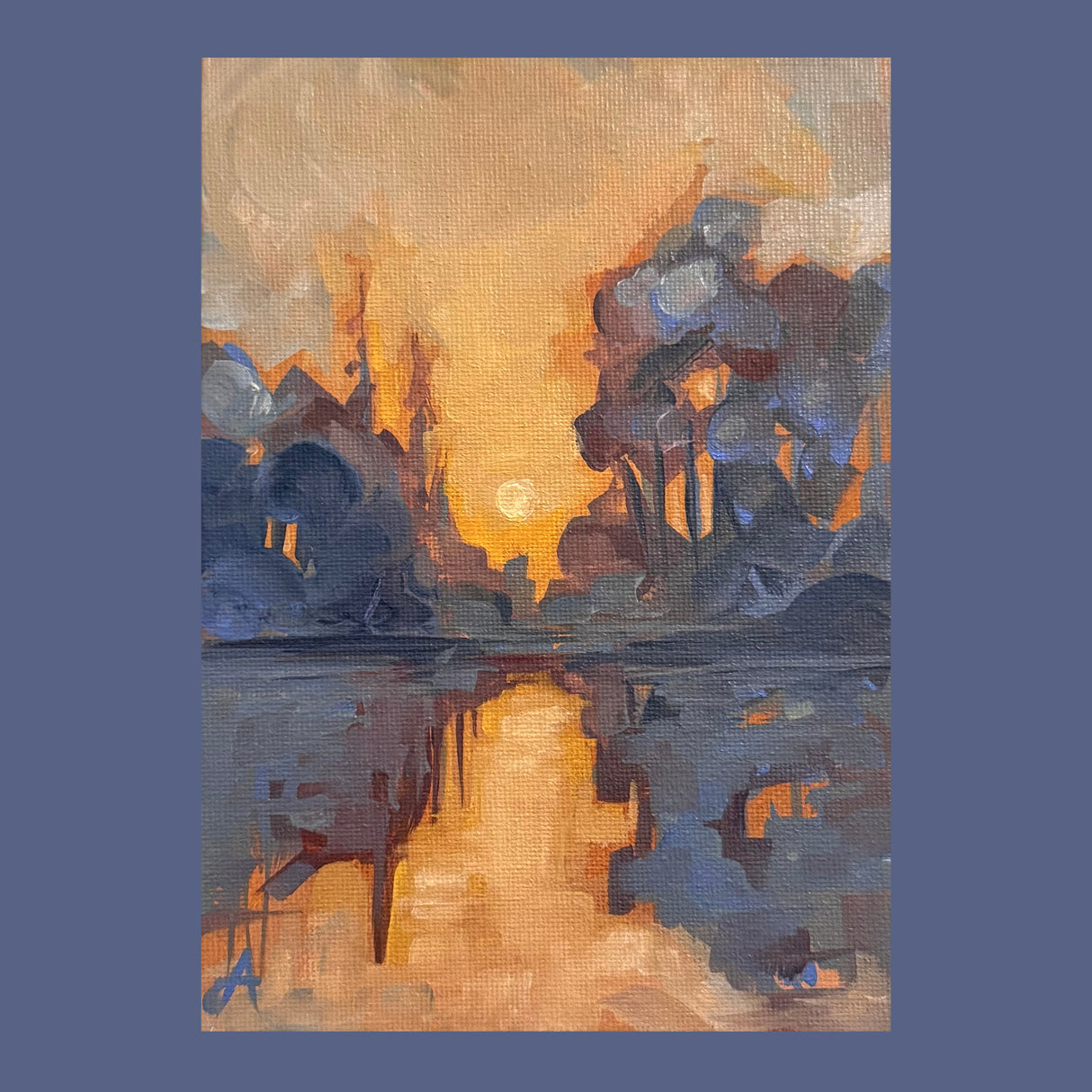 Sunset Over The Lake