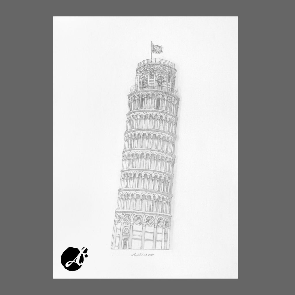 The Leaning Tower of Pisa  - An Original Drawing